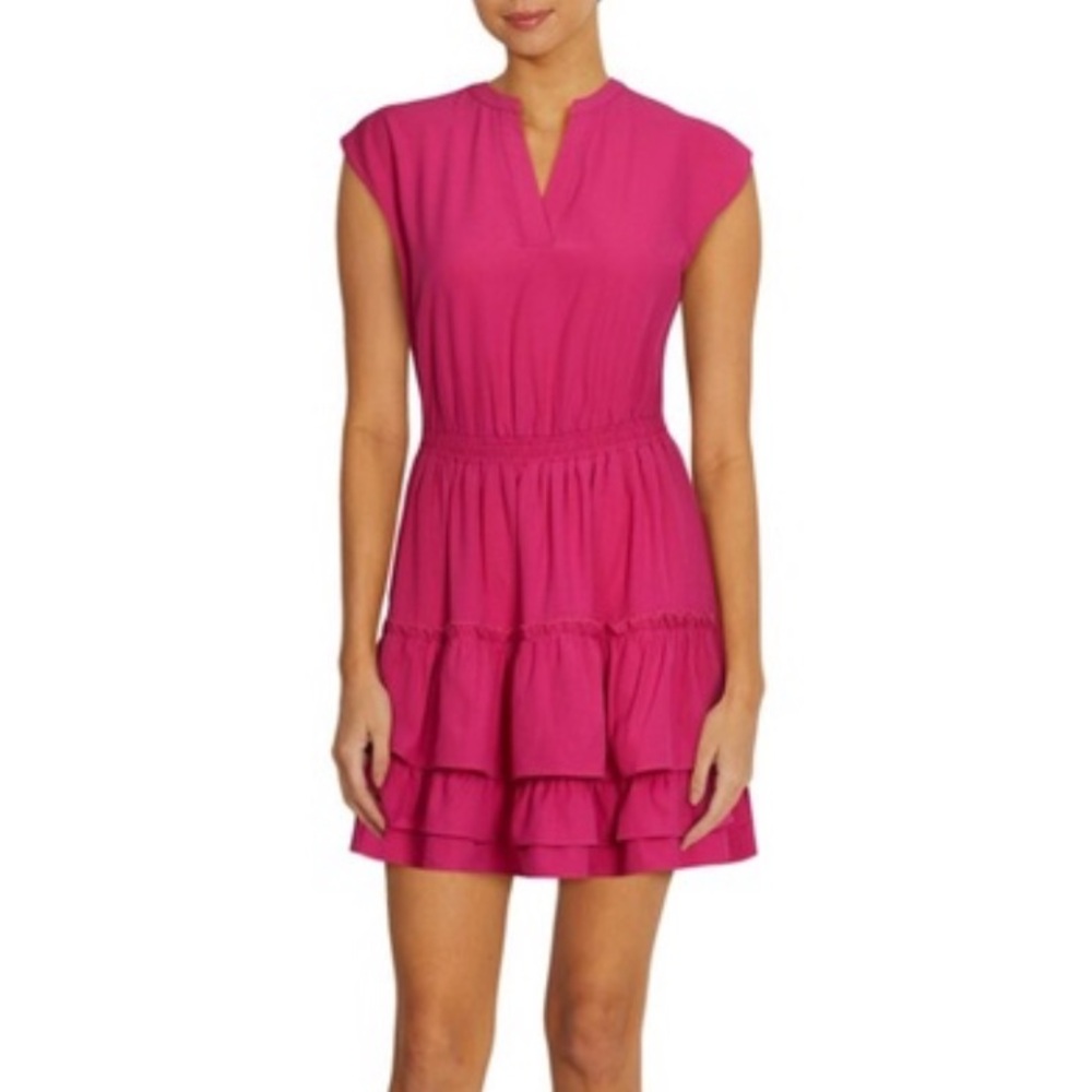 Wildfox Jolie Tiered Skirt Mini Dress Pink